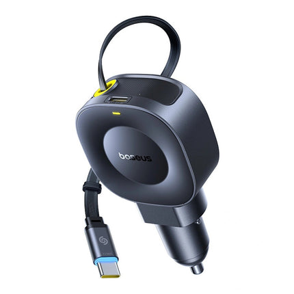 Baseus PrimeTrip VR2 Φορτιστής Αυτοκινήτου 45W με Ανασυρόμενο Καλώδιο USB-C, Μαύρος