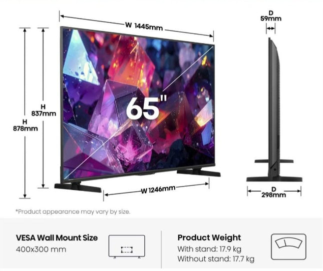 Hisense 65E7S 65” 4K Smart Hi-QLED TV