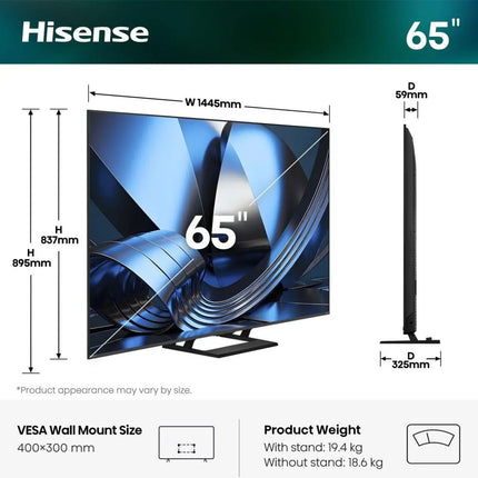 Hisense 65U7SE 65” 4K Smart Hi-QLED MINI LED 144hz TV