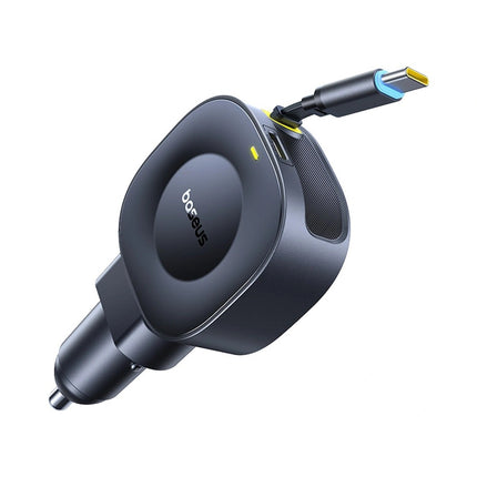 Baseus PrimeTrip VR2 Φορτιστής Αυτοκινήτου 45W με Ανασυρόμενο Καλώδιο USB-C, Μαύρος