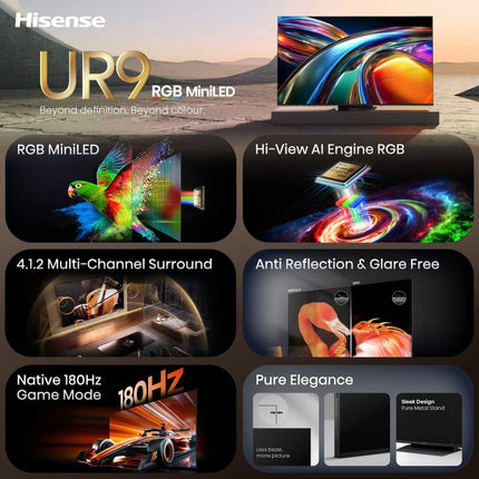 Hisense 75UR9S 75” 4K Smart RGB MINI LED 180hz TV
