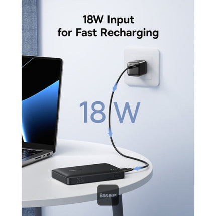 Baseus EnerFill FP21 Power Bank 10000mAh 22,5W με 2 USB-C & USB-A, Μαύρο