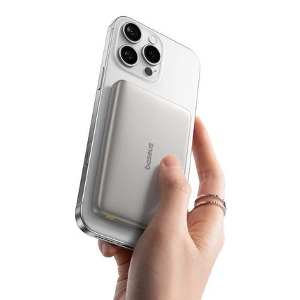 Baseus PicoGo AM41 Powerbank 10.000mAh, USB-C 27W και Ασύρματη Φόρτιση Qi2 15W, Γκρι