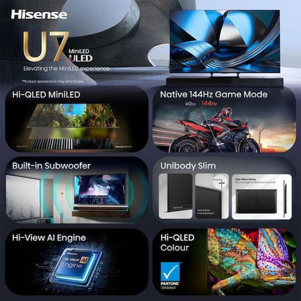 Hisense 55U7SE 55” 4K Smart Hi-QLED MINI LED 144hz TV