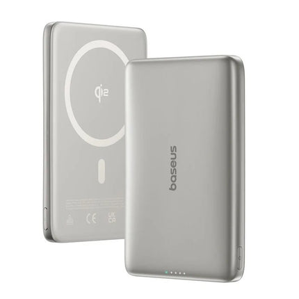 Baseus PicoGo AM41 Powerbank 10.000mAh, USB-C 27W και Ασύρματη Φόρτιση Qi2 15W, Γκρι