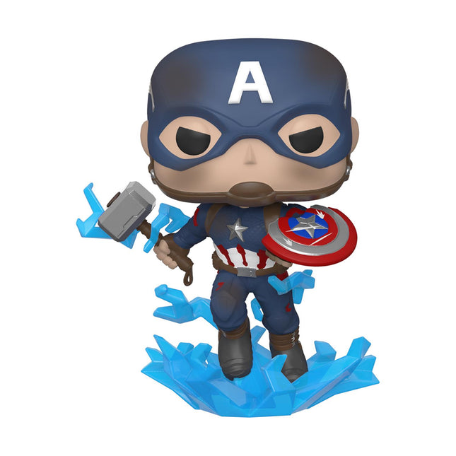 Funko POP! Marvel Avengers: Endgame – Captain America with Broken Shield & Mjolnir #573 Συλλεκτική Φιγούρα Bobble-Head Βινυλίου 10 cm