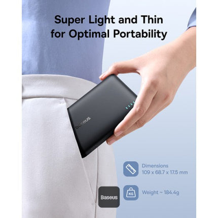 Baseus EnerFill FP21 Power Bank 10000mAh 22,5W με 2 USB-C & USB-A, Μαύρο