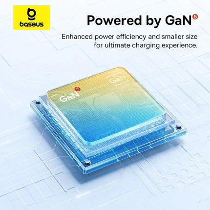 Baseus Palm Φορτιστής Τοίχου GaN 65W, 2 USB-C + USB-A, UK, με Καλώδιο USB-C 100W, Λευκός
