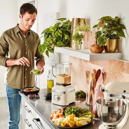 KitchenAid Artisan K400 Μπλέντερ 1.4L 1200W με 5 Ταχύτητες και 3 Προεπιλεγμένα Προγράμματα 5KSB4026BAC Almond Cream
