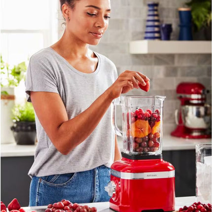 KitchenAid Artisan K400 Μπλέντερ 1.4L 550W με Σύστημα Ανάμειξης 3 Μερών και Γυάλινη Κανάτα 5KSB4026BCA Candy Apple