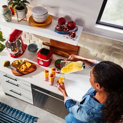 KitchenAid Artisan K400 Μπλέντερ 1.4L 550W με Σύστημα Ανάμειξης 3 Μερών και Γυάλινη Κανάτα 5KSB4026BCA Candy Apple