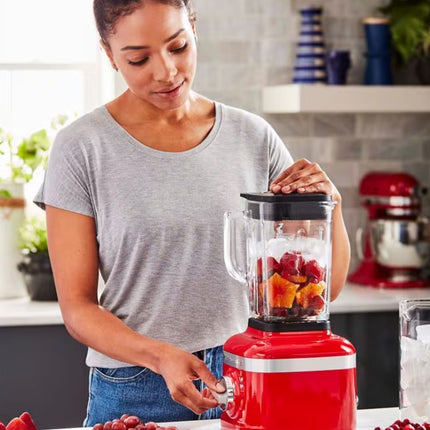 KitchenAid Artisan K400 Μπλέντερ 550W 1.4L με Σύστημα Ανάμειξης 3 Μερών και Γυάλινη Κανάτα 5KSB4026BER Empire Red