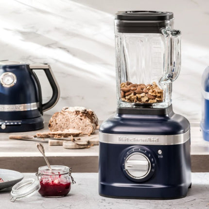 KitchenAid Artisan K400 Μπλέντερ 1.4L 550W με Σύστημα Ανάμειξης 3 Μερών και Γυάλινη Κανάτα 1,4 Λίτρων 5KSB4026BIB Ink Blue