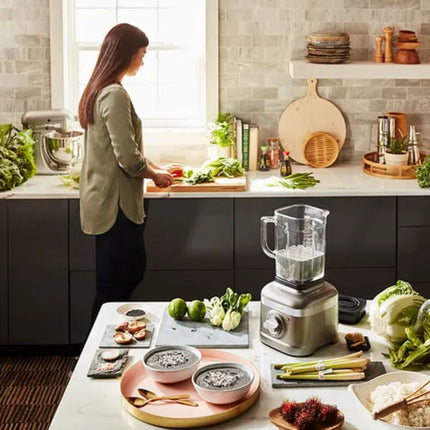 KitchenAid Artisan K400 Μπλέντερ 1.4L με Μοτέρ Intelli-Speed και Γυάλινη Κανάτα 5KSB4026BMS Medallion Silver