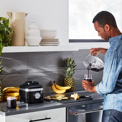 KitchenAid Artisan K400 Μπλέντερ 1.4L με Μοτέρ Intelli-Speed και Γυάλινη Κανάτα 5KSB4026BOB Onyx Black