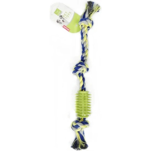 Παιχνίδι Σκύλου με Σχοινί και Οδοντωτή Συσκευή για τα Δόντια και Ούλα Nunbell Pet Μπλε