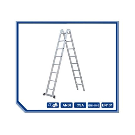 Διπλή Σκάλα με 8 Σκαλοπάτια σε Κάθε Πλευρά με Διαστάσεις 222X36X15CM