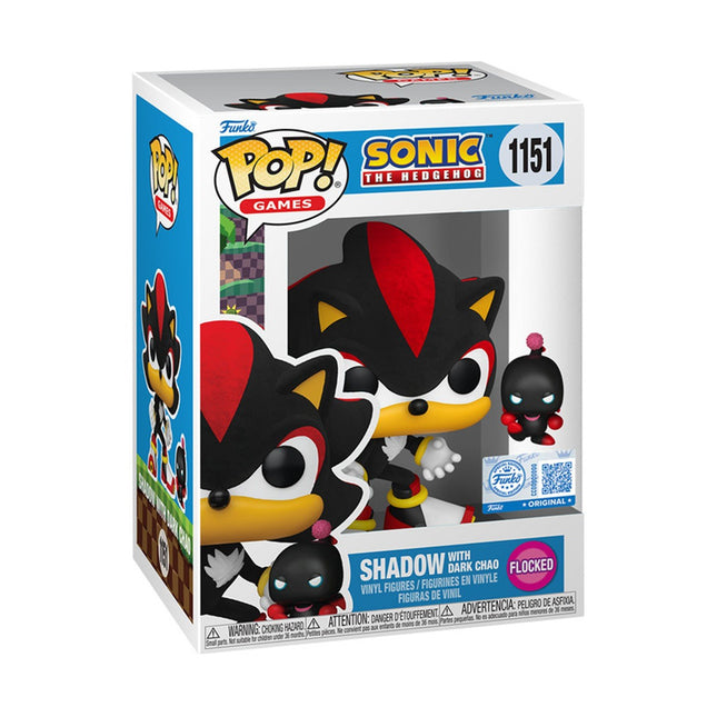 Funko POP! & Buddy Games Sonic the Hedgehog – Shadow with Dark Chao (Flocked Special Edition) #1151 Συλλεκτικές Φιγούρες Βινυλίου 9,9 & 3,3 cm (91752)