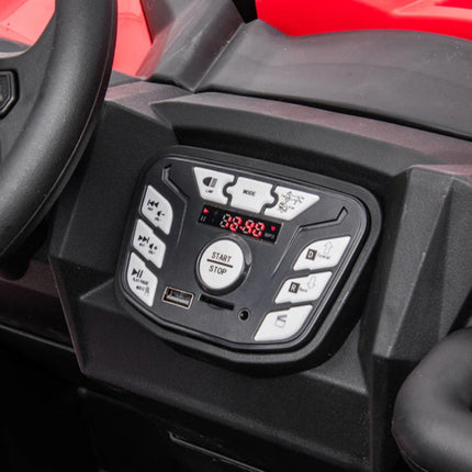 Ηλεκτροκίνητο Buggy XXL 12V 7Ah με Ρεαλιστικού Ήχους, LED Φώτα & Τηλεχειριστήριο Ροζ/Κόκκινο, 3+ Ετών