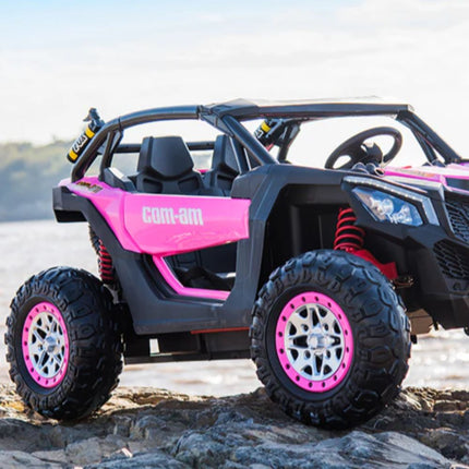 Ηλεκτροκίνητο Buggy XXL 12V 7Ah με Ρεαλιστικού Ήχους, LED Φώτα & Τηλεχειριστήριο Ροζ/Κόκκινο, 3+ Ετών