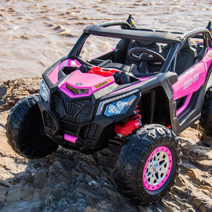 Ηλεκτροκίνητο Buggy XXL 12V 7Ah με Ρεαλιστικού Ήχους, LED Φώτα & Τηλεχειριστήριο Ροζ/Κόκκινο, 3+ Ετών