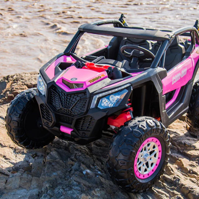 Ηλεκτροκίνητο Buggy XXL 12V 7Ah με Ρεαλιστικού Ήχους, LED Φώτα & Τηλεχειριστήριο Ροζ/Κόκκινο, 3+ Ετών