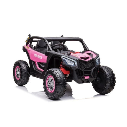 Ηλεκτροκίνητο Buggy XXL 12V 7Ah με Ρεαλιστικού Ήχους, LED Φώτα & Τηλεχειριστήριο Ροζ/Κόκκινο, 3+ Ετών