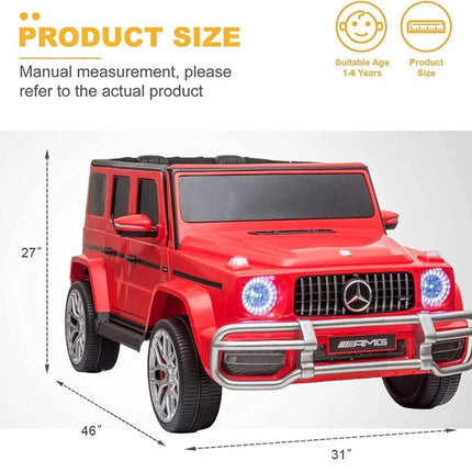 AMG Mercedes-Benz G63 Ηλεκτροκίνητο Διθέσιο Αυτοκινητάκι 12V με Τηλεχειριστήριο Φώτα & Ήχους Κόκκινο 3+ Ετών