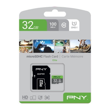 PNY Elite 32GB Micro SD Card w/Adapter CLASS10 U1
