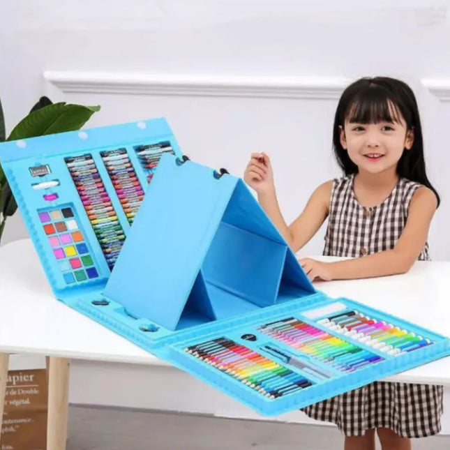 Πλήρες Σετ Ζωγραφικής με Βαλίτσα Μεταφοράς & Αναδιπλούμενο Πίνακα 208 Τεμαχίων, 3+ Ετών