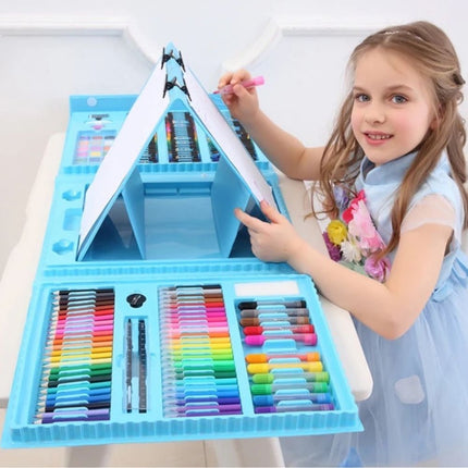 Πλήρες Σετ Ζωγραφικής με Βαλίτσα Μεταφοράς & Αναδιπλούμενο Πίνακα 208 Τεμαχίων, 3+ Ετών