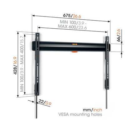 Vogels TVM3603 Fixed TV Wall Mount 40-100” Black