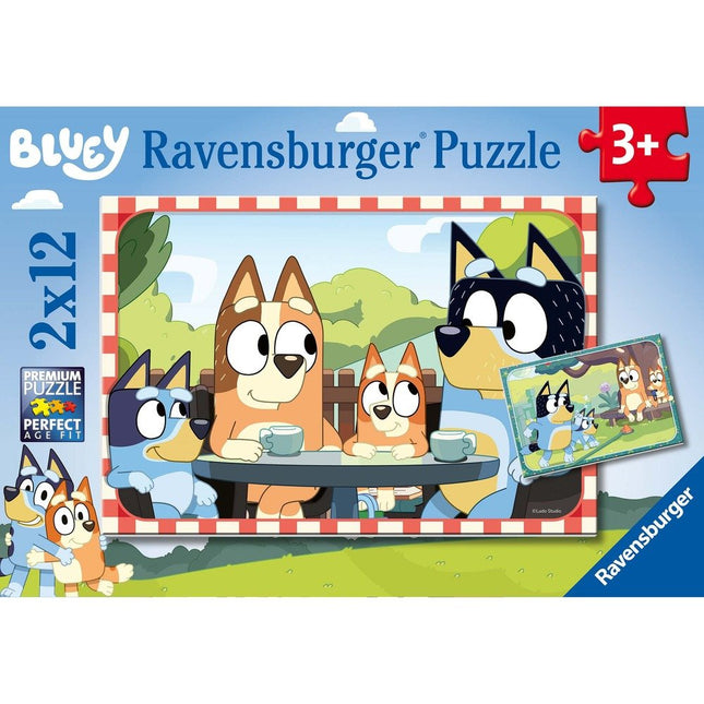Ravensburger Σετ Παζλ Bluey 2 × 12 Κομματιών 12004111, 3+ Ετών