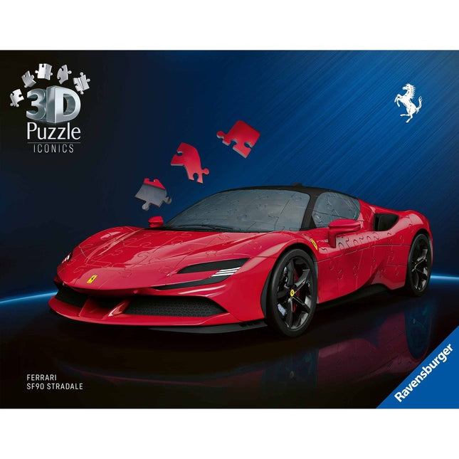 Ravensburger Iconics Ferrari SF90 Stradale 12008041, 3D Παζλ 108 Κομματιών για Φίλους των Supercars, 8+ Ετών