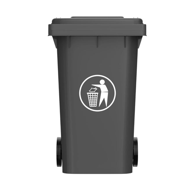 Πλαστικός Κάδος Απορριμμάτων 120L με Καπάκι και Τροχούς από Ανθεκτικό HDPE KAO-GT100A Γκρι