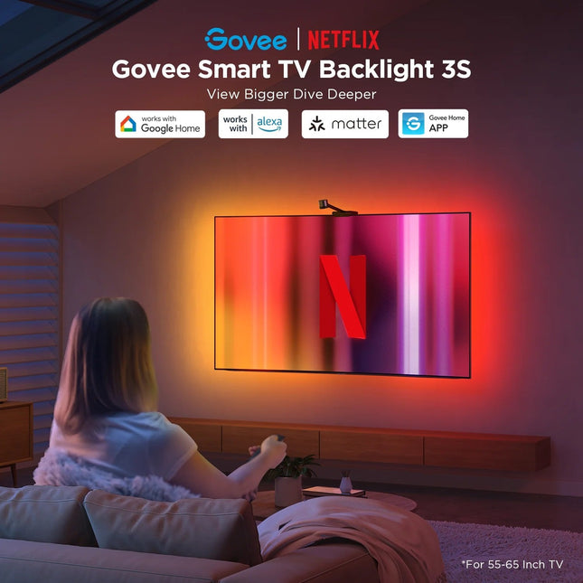 Govee Φωτισμός TV Backlight 3S Netflix 55–65” RGBICW με Envisual Camera & Έξυπνο Έλεγχο