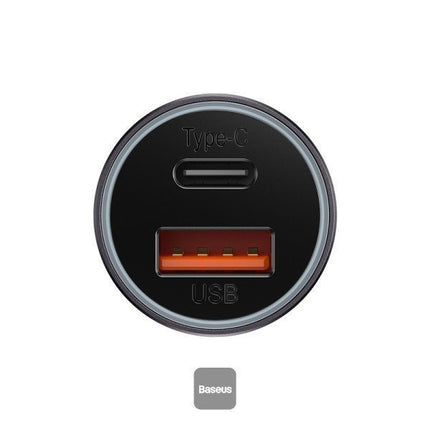 Baseus Car Charger U+C 60W Golden Contactor Max Dark Gray