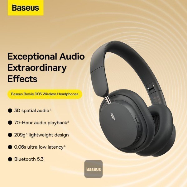 Baseus Wireless Headphones Bowie D05  Grey