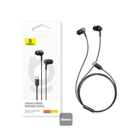 Baseus Earphones Wired Type C CZ17 Black