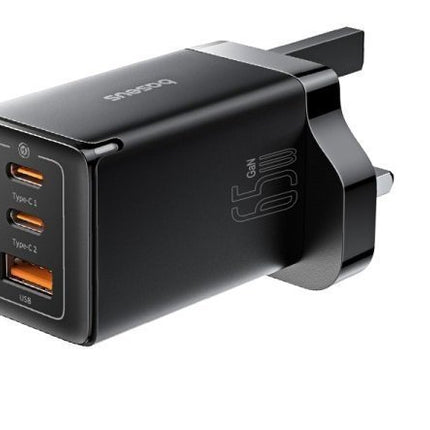 Baseus Charger Wall 65W USB-Cx2/USB-A UK+100W USB-C Cable Black