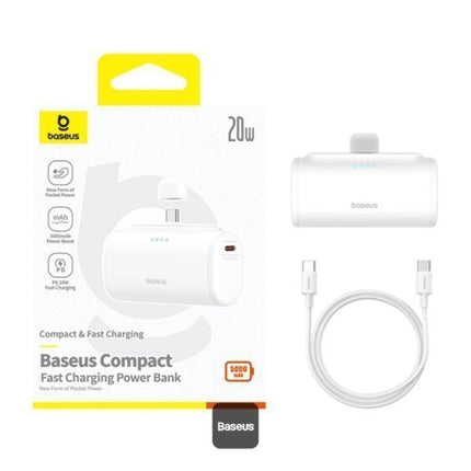 Baseus Powerbank 20W 5000mAh Plug-In USB-C 20W White