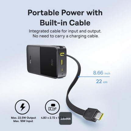Baseus Powerbank 22.5W 20000mAh + Display EnerFill FC51 Bipow2 Pro  Black