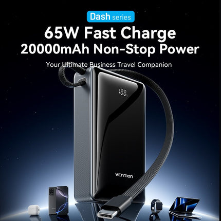 Vention Powerbank 20000mAh 65W+Built-in USBC FKDM0