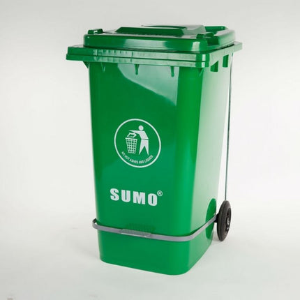 Πράσινος Πλαστικός Κάδος Απορριμμάτων 120L με πενταλ