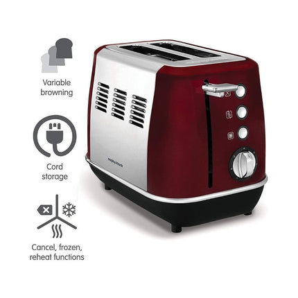 Morphy Richards Evoke 224408 Φρυγανιέρα 2 Θέσεων 900W Κόκκινη