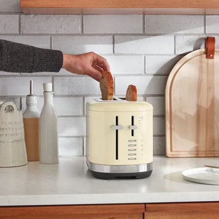 KitchenAid Φρυγανιέρα 1100W 2 Θέσεων με Πολύ Φαρδιές Υποδοχές και 7 Ρυθμίσεις Ροδίσματος 5KMT2109BAC Almond Cream