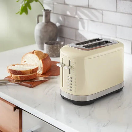 KitchenAid Φρυγανιέρα 1100W 2 Θέσεων με Πολύ Φαρδιές Υποδοχές και 7 Ρυθμίσεις Ροδίσματος 5KMT2109BAC Almond Cream