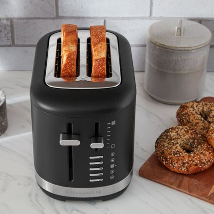 KitchenAid Φρυγανιέρα 1100W 2 Θέσεων με Πολύ Φαρδιές Υποδοχές και 7 Ρυθμίσεις Ροδίσματος 5KMT2109BBK Cast Iron Black