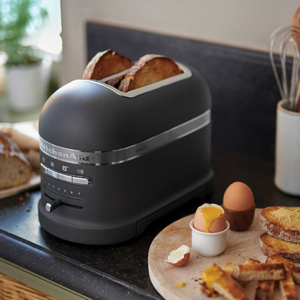 KitchenAid Artisan Φρυγανιέρα 1250W 2 Θέσεων με Αυτόματη Ανύψωση και Σχάρα για Σάντουιτς 5KMT2204BBK Cast Iron Black