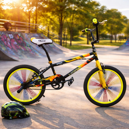 BMX Freestyle 6500 Ποδήλατο 20″ με Pegs για Ακροβατικά & Δρόμο 8+ Ετών Κίτρινο